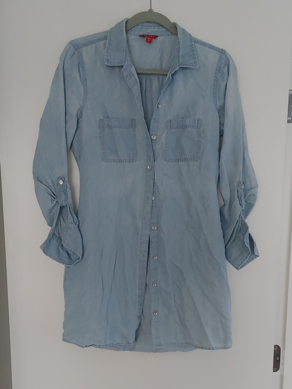 Guess Light Blue Denim Shirt Dress